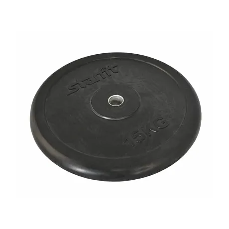 Диск обрезиненный Starfit BB-202, d=26 мм, черный, 15 кг