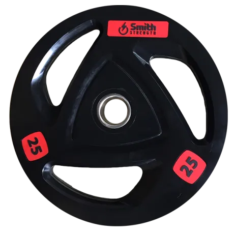 Диск для штанги Smith WP085-25 c 3-м хватом, обрезиненный, 25кг