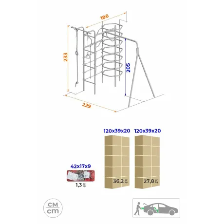 Дачный комплекс Космос + ПЛАСТИКОВЫЕ качели Romana 103.21.05 (красный/желтый/белый) - Фото 2