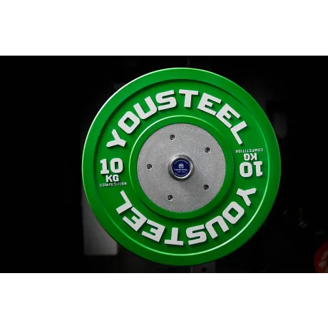 Профессиональные соревновательные каучуковые диски Yousteel 10 кг зеленый