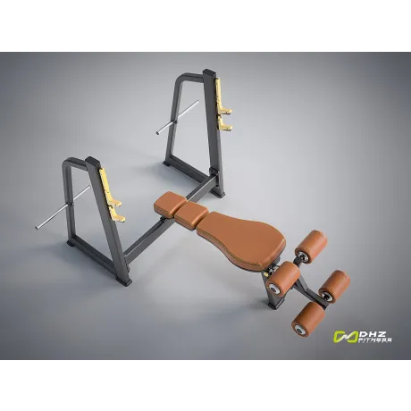 Скамья-стойка для жима под углом вниз DHZ Olympic Decline Bench E-1041В - Фото 5