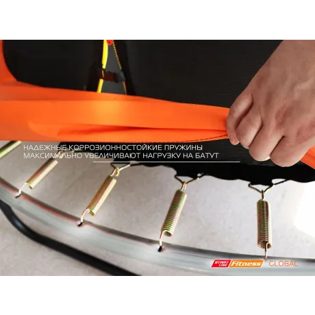 Батут Start Line Fitness 10FT (Global) с внутренней сеткой и пластиковой лестницей - Фото 3