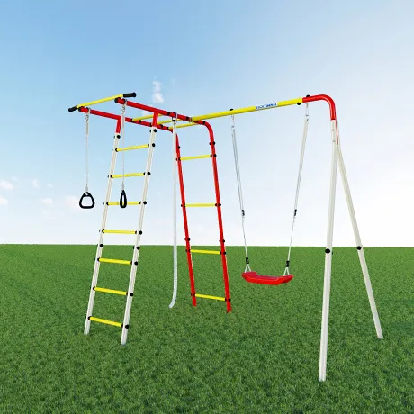 Дачный комплекс Лесная поляна 3 + ПЛАСТИКОВЫЕ качели Romana R 103.26.05 (белый,красный,желтый) - Фото 3