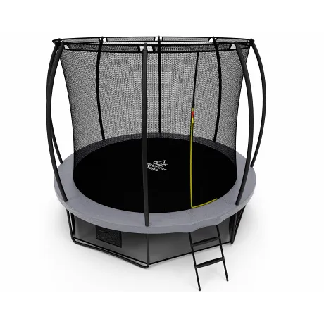 Батут Triumph Nord премиальный 305 см двухцветный серый/оранжевый с лестницей - Фото 3