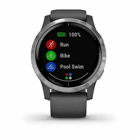 Смарт-часы с GPS Garmin VIVOACTIVE 4 серые с серебристым безелем - Фото 4