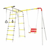 Дачный комплекс Лесная поляна 3 + ЦЕПНЫЕ качели Romana R 103.26.05 (белый/желтый)