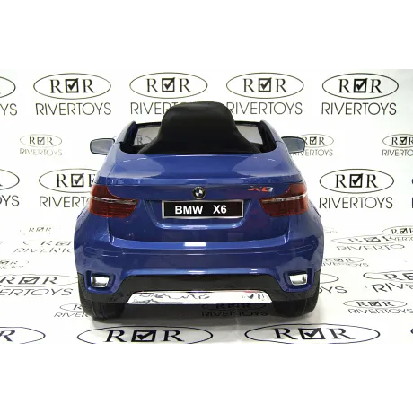 Электромобиль RiverToys BMW-X6 BLUE-GLANEC - Фото 11