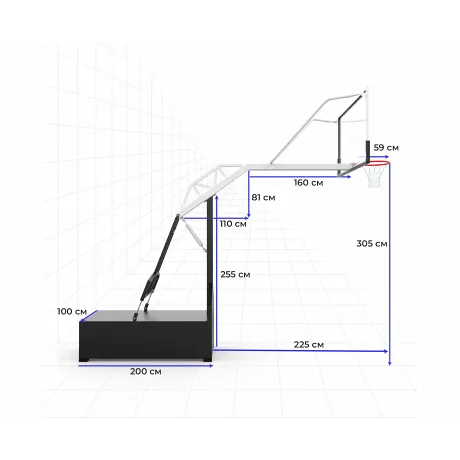 Профессиональная баскетбольная стойка DFC STAND72GP ROLITE - Фото 11