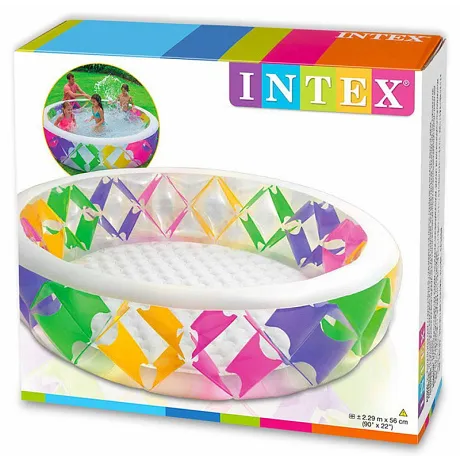 Надувной бассейн прозрачный Крестики 229х56см от 6лет, 56494 - Фото 3