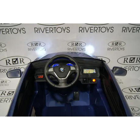 Электромобиль RiverToys BMW-X6 BLUE-GLANEC - Фото 10