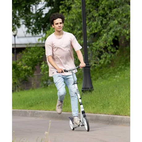 Самокат 2-колесный Legacy 250/200 мм, ручной тормоз, белый - Фото 3
