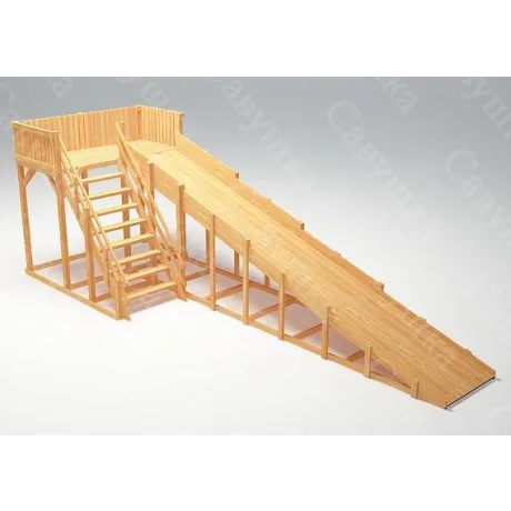 Зимняя деревянная горка Савушка "Зима wood-6"