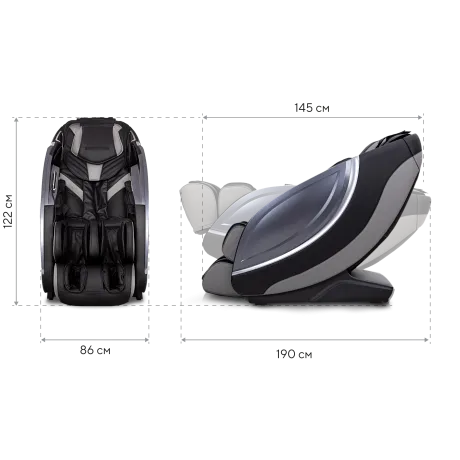 Массажное кресло Ergonova ErgoLine 4 Black Grey - Фото 5