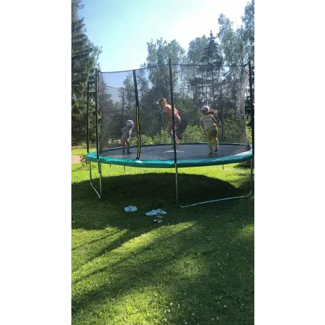 Батут DFC JUMP 14 ft складной, с сеткой green - Фото 2