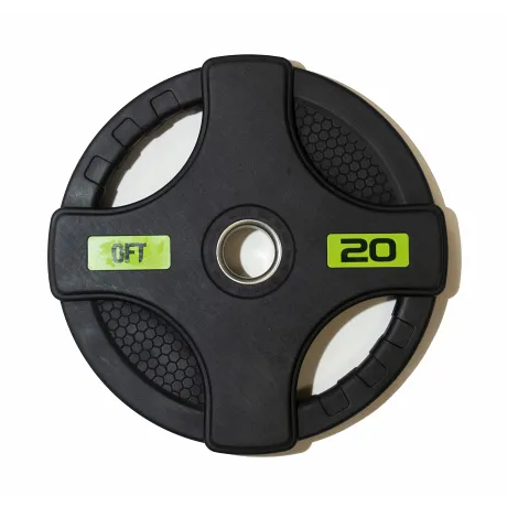 Штанга олимпийская OriginalFitTools 128 кг (диски с двумя хватами, черный гриф) - Фото 9