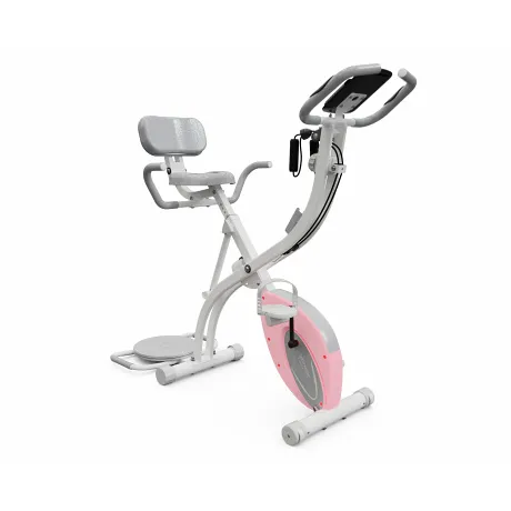 Велотренажер X-Bike DFC DavCreator Max PRO, бело-розовый - Фото 4