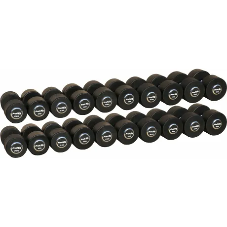 Гантельный ряд PROFI-FIT PROFESSIONAL 27,5 кг - 50 кг (10 пар), шаг 2,5 кг