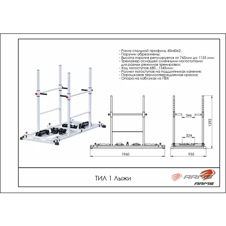 Тренажер для инвалидов ARMS ТИЛ1 Лыжи - Фото 2