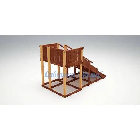 Зимняя деревянная  горка Савушка "Зима-3" - Фото 4