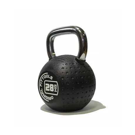 Гиря OriginalFitTools 28 кг с хромированной ручкой полиуретановая (CPU) - Фото 2