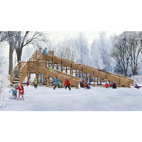 Зимняя заливная горка MoyDvor Снежинка-4 (SWAN-4) - Фото 2