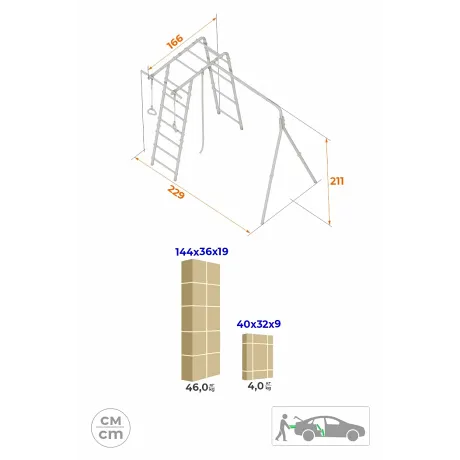 Дачный комплекс Лесная поляна 3 + ЦЕПНЫЕ качели Romana R 103.26.05 (белый/желтый) - Фото 2