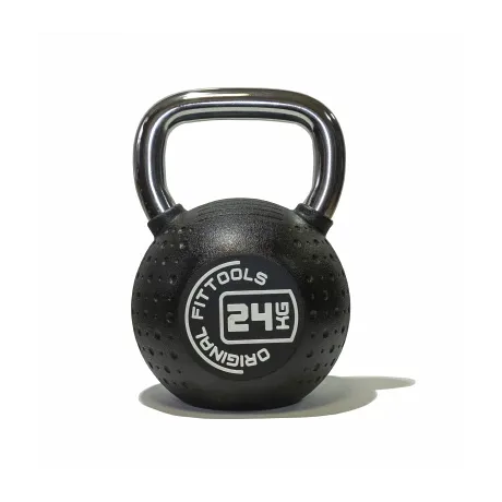 Гиря OriginalFitTools 24 кг с хромированной ручкой полиуретановая (CPU)