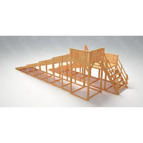 Зимняя деревянная горка Савушка "Зима wood-7" - Фото 3