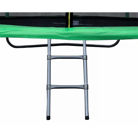 Батут JUNHOP 10 Комплект с защитной сетью и лестницей зеленый - Фото 6