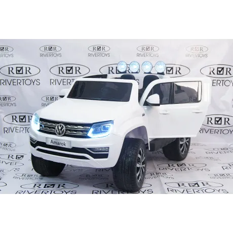 Электромобиль RiverToys VOLKSWAGEN-AMAROK-M999MM White - Фото 5