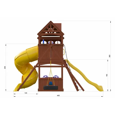 Детская площадка New Sunrise Нью Санрайз с винтовой горкой трубой - Фото 5