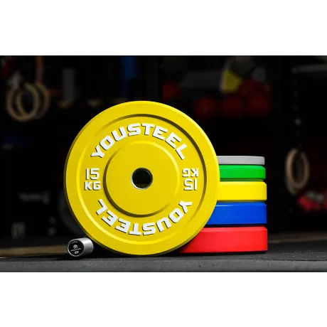 Диски для штанги каучуковые Yousteel желтый 15 кг