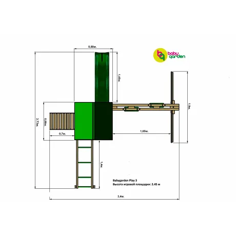 Детская игровая площадка Babygarden Play 3 зеленый - Фото 7