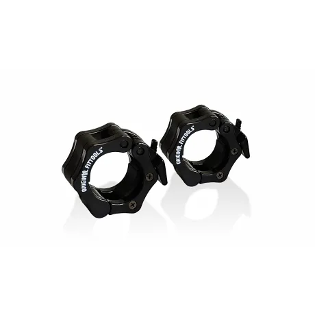 Штанга олимпийская OriginalFitTools 88 кг (диски с двумя хватами, черный гриф) - Фото 2