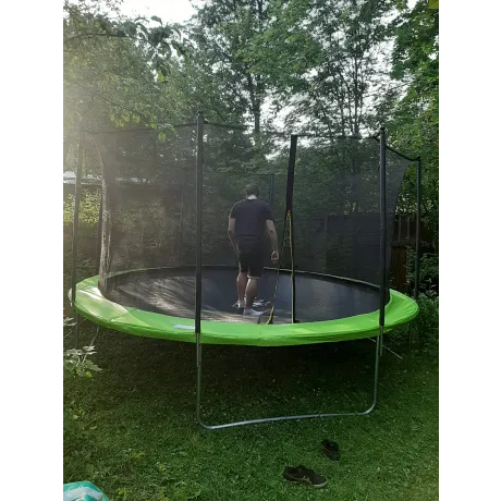 Батут DFC JUMP 14 ft складной, с сеткой apple green - Фото 2