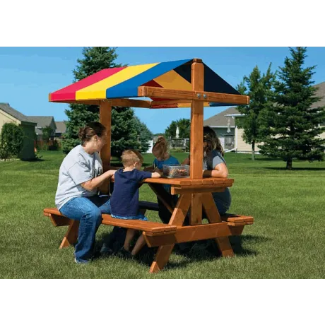 Уютный столик со скамейками и тентом Rainbow Play Sistems (Cozy Picnic Table RYB)