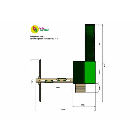 Детская игровая площадка Babygarden Play 2 зеленый - Фото 6