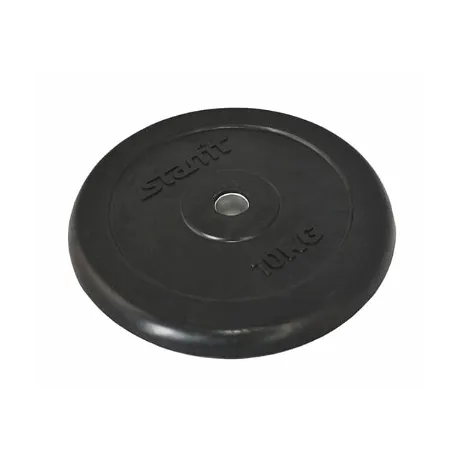 Диск обрезиненный Starfit BB-202, d=26 мм, черный, 10 кг