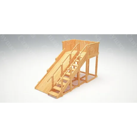 Зимняя деревянная горка Савушка "Зима wood-3" - Фото 2