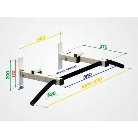 Турник настенный SportElite складной «Спектр 3» разборный, серый - Фото 3