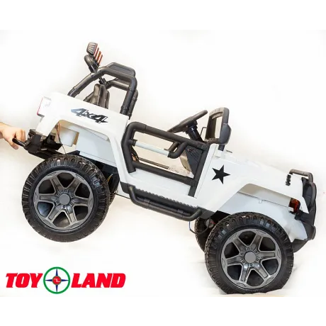 Электромобиль ToyLand Jeep WHE 1688 4Х4 белый - Фото 9