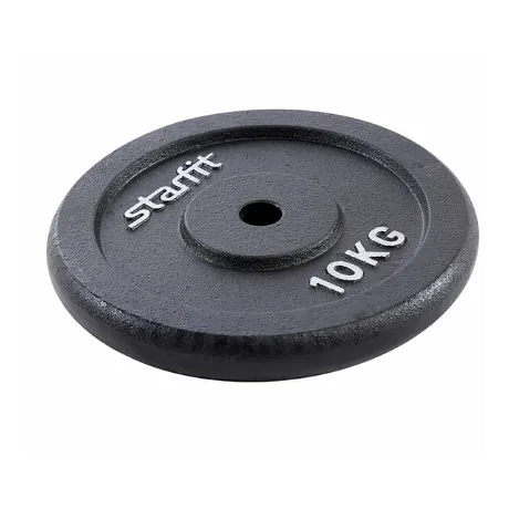Диск чугунный Starfit BB-204 10 кг, d=26 мм, черный