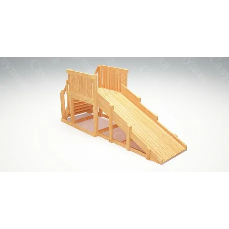 Зимняя деревянная  горка Савушка "Зима wood-1"