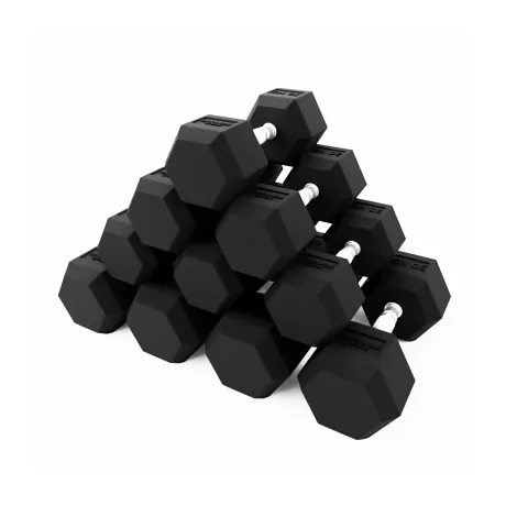 Набор гексагональных обрезиненных гантелей Bronze Gym 2,5-25 кг - 10 пар, шаг 2,5 кг - Фото 2