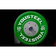 Профессиональные соревновательные каучуковые диски Yousteel 10 кг зеленый