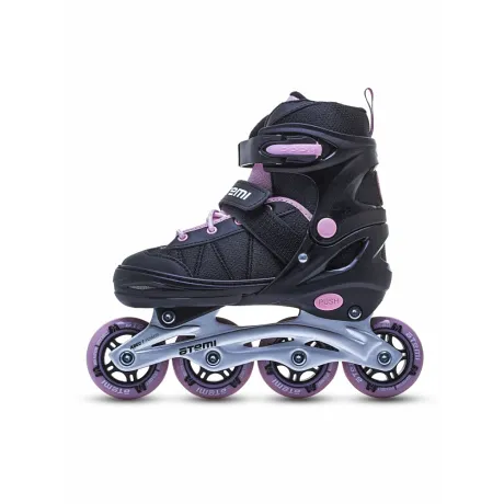 Ролики раздвижные Atemi, AIS01AM, M (34-37), PU72, 82A, ABEC-7 Carbon, SB, черно-розовые - Фото 5