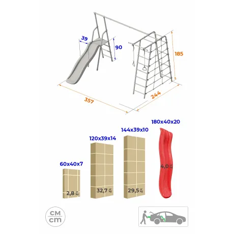 Дачный комплекс Богатырь Плюс 2 + ГНЕЗДО качели Romana R 103.12.05 (белый/желтый) - Фото 2