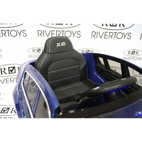 Электромобиль RiverToys BMW-X6 BLUE-GLANEC - Фото 12