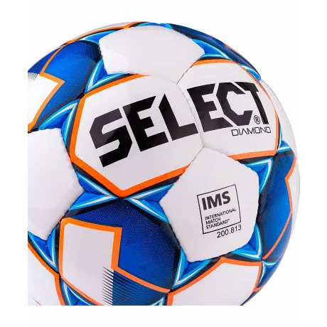 Мяч футбольный Diamond IMS 810015, №4 белый/синий/оранжевый - Фото 3