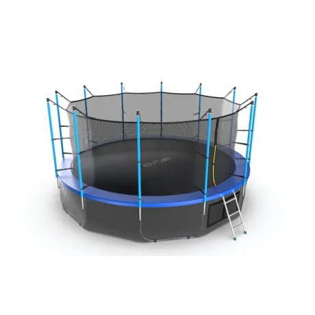 Батут с внутренней сеткой и лестницей EVO JUMP Internal 16ft (Blue) + нижняя сеть - Фото 4